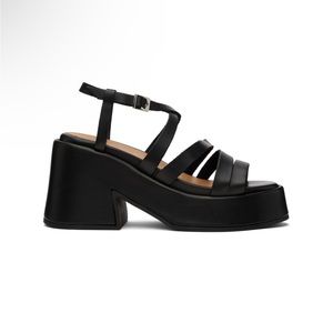 GANNI Black Chunky Heeled Sandals